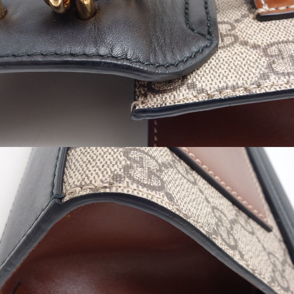 Gucci GG Supreme Padlock Small Chain Bag Black Beige - Picture 4 of 7